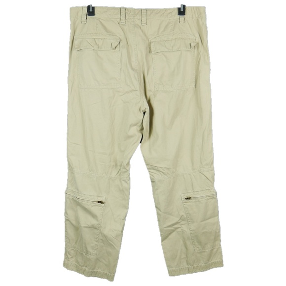 Express Mens Sz 38x28 Beige Cargo Pants Commuter - Picture 2 of 4